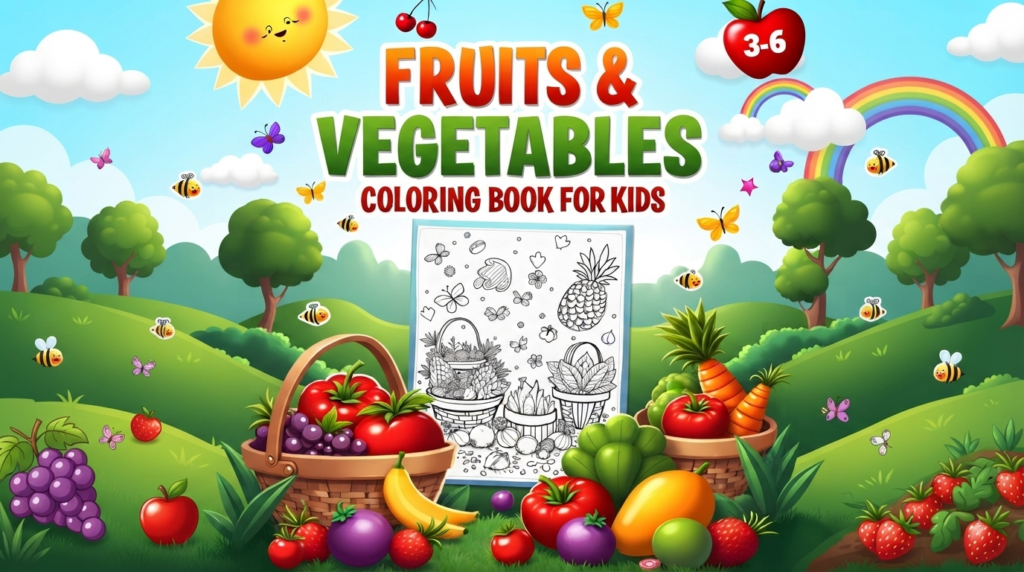 the ultimate guide to the fruits & vegetables coloring book for kids (ages 3 6)| nurturing creativity and healthy habits